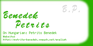 benedek petrits business card